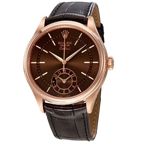 men's rolex leather watches